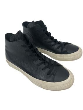 Converse Chuck Taylor All Star Prime Hi Top Black Leather Sneakers Men 5 Women 7